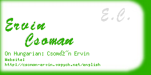 ervin csoman business card